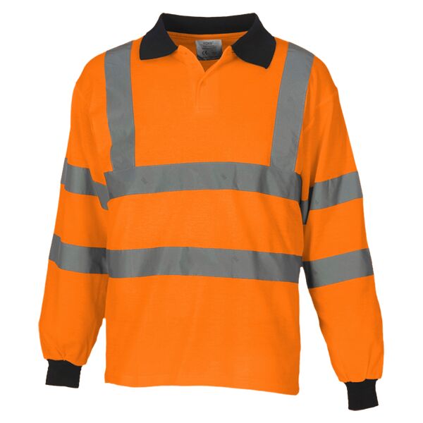 Yoko Hi-Vis Long Sleeve Polo Shirt Thumbnail